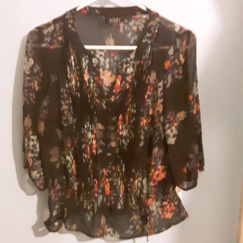 sheer floral blouse